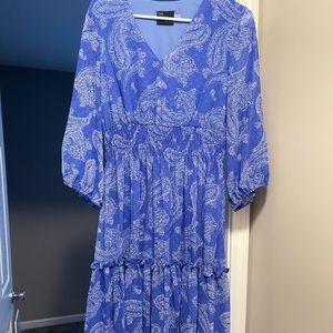 Blue dress with paisley details